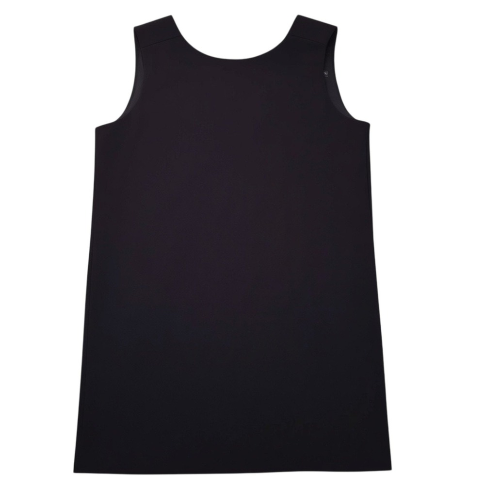 Zara Basic Shift Dress Womens XL Black Sleeveless V-Back Pockets LBD Party Mini